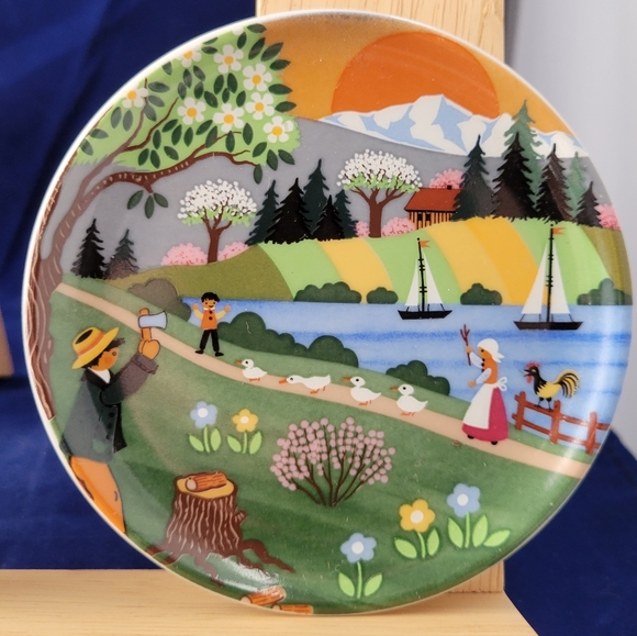 3-Vintage Landscape Reutter Porzellan W-Germany Small Plate Porcelain 3 1/2" - Picture 11 of 14